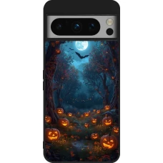 Google Pixel 8 Pro Case Hülle - Silikon schwarz Halloween 2026 Road of Pumpkins