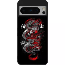 Google Pixel 8 Pro Case Hülle - Silikon schwarz Japanese style Dragon Tattoo Red Black