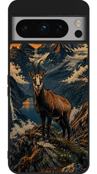 Coque Google Pixel 8 Pro - Silicone rigide noir Linocut Chamois