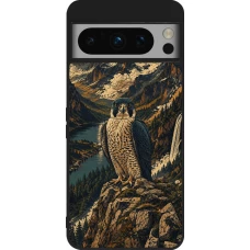 Coque Google Pixel 8 Pro - Silicone rigide noir Linocut Faucun pèlerin