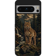 Coque Google Pixel 8 Pro - Silicone rigide noir Linocut Lynx