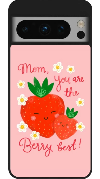 Coque Google Pixel 8 Pro - Silicone rigide noir Mom 2026 Berry best