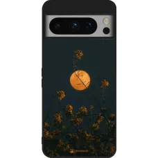 Google Pixel 8 Pro Case Hülle - Silikon schwarz Moon Flowers