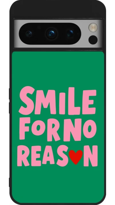 Coque Google Pixel 8 Pro - Silicone rigide noir Smile for no reason 2026