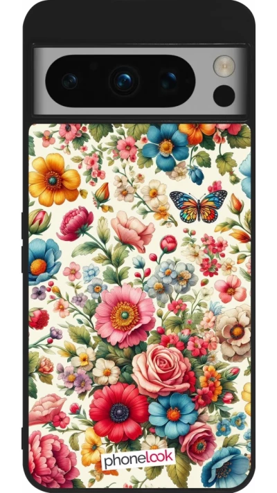 Google Pixel 8 Pro Case Hülle - Silikon schwarz Spring 25 fruehling bluetend