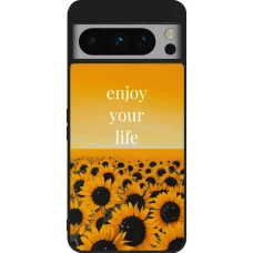 Google Pixel 8 Pro Case Hülle - Silikon schwarz Summer 2026 Enjoy your life
