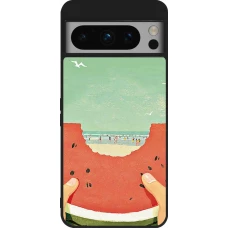 Coque Google Pixel 8 Pro - Silicone rigide noir Views through a watermelon Summer 2026