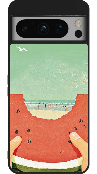 Coque Google Pixel 8 Pro - Silicone rigide noir Views through a watermelon Summer 2026