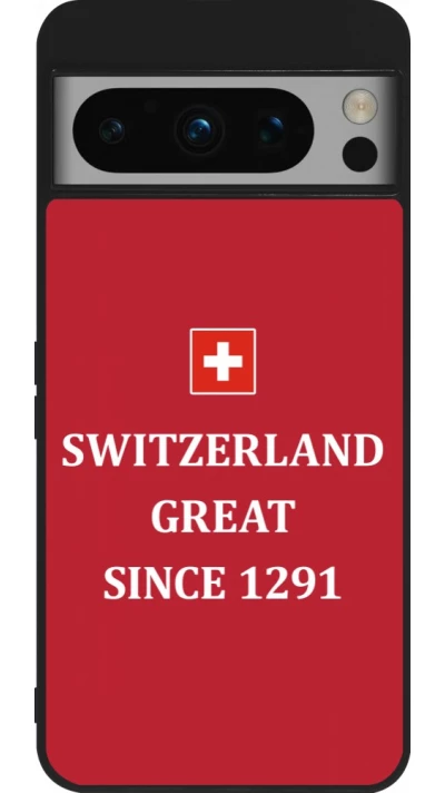 Coque Google Pixel 8 Pro - Silicone rigide noir Switzerland Great Since 1291