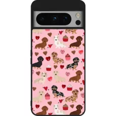 Coque Google Pixel 8 Pro - Silicone rigide noir Valentine 2024 puppy love