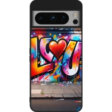 Google Pixel 8 Pro Case Hülle - Silikon schwarz Valentin 2025 Liebe U Tag