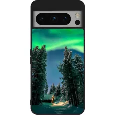Google Pixel 8 Pro Case Hülle - Silikon schwarz Winter 22 Northern Lights