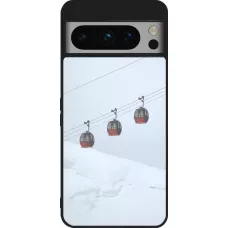 Coque Google Pixel 8 Pro - Silicone rigide noir Winter 22 ski lift