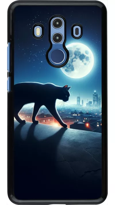 Huawei Mate 10 Pro Case Hülle - Schwarze Katze unter dem Vollmond