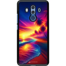 Coque Huawei Mate 10 Pro - Plage coucher soleil flashy