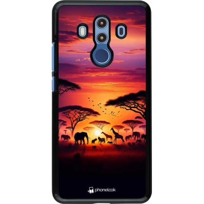 Huawei Mate 10 Pro Case Hülle - Safari Sonnenuntergang Wildtiere