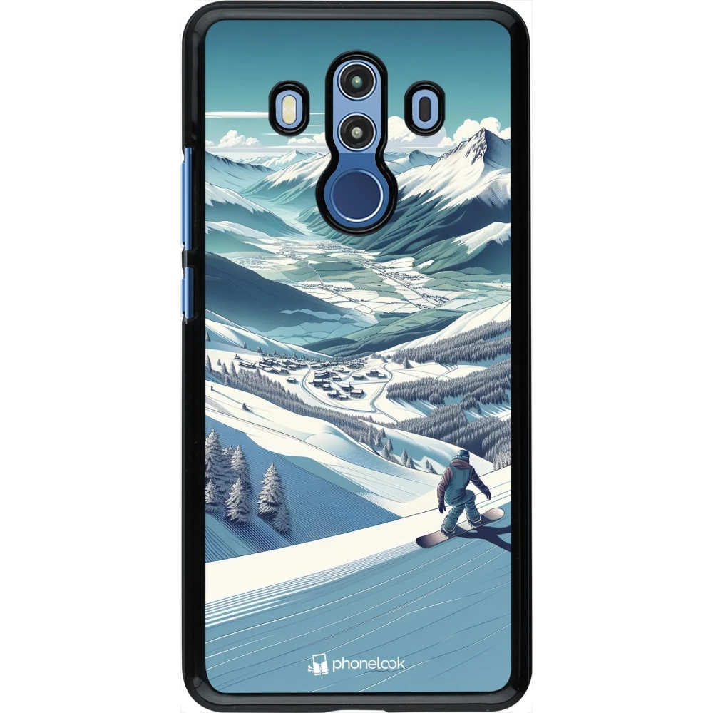 Coque Huawei Mate 10 Pro - Snowboarder Montagne