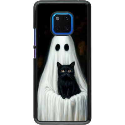 Coque Huawei Mate 20 Pro - Halloween 2025 Ghost with black cat