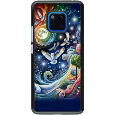 Coque Huawei Mate 20 Pro - hibou volant floral