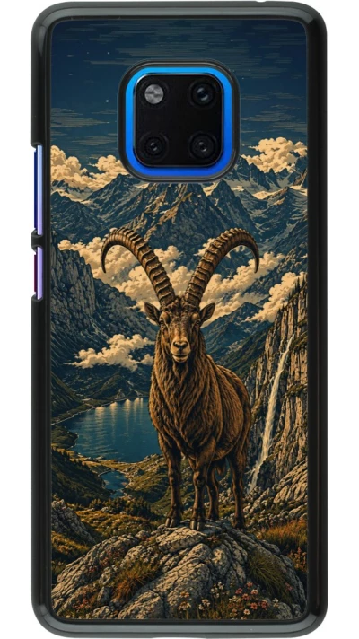 Huawei Mate 20 Pro Case Hülle - Linocut Steinbock