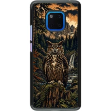 Huawei Mate 20 Pro Case Hülle - Linocut Uhu