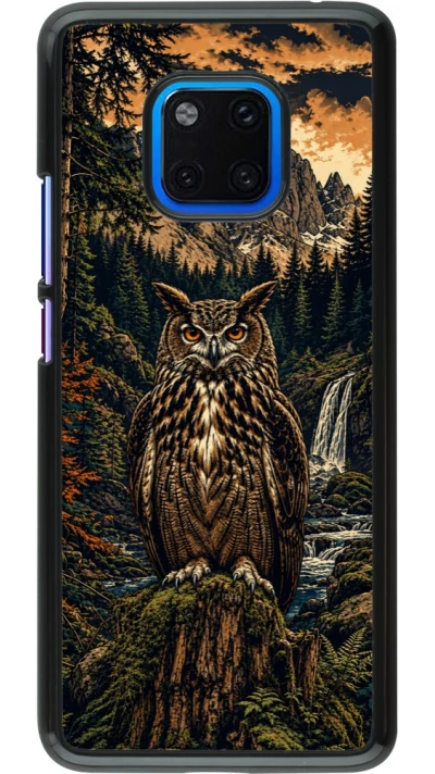 Huawei Mate 20 Pro Case Hülle - Linocut Uhu