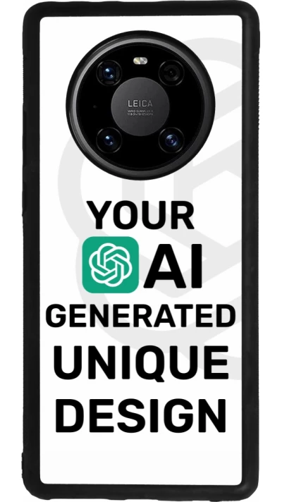 Coque Huawei Mate 40 Pro - Silicone rigide noir Unique au monde générée par intelligence artificielle (AI) avec vos idées
