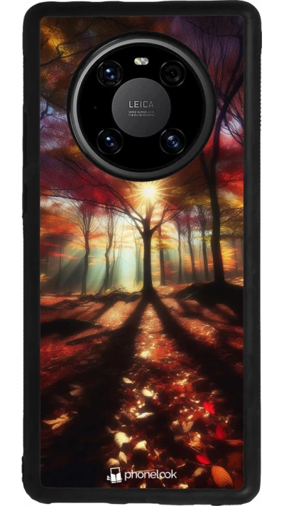 Huawei Mate 40 Pro Case Hülle - Silikon schwarz Herbstlicher goldener Glanz