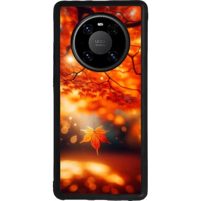 Coque Huawei Mate 40 Pro - Silicone rigide noir Automne Magique Orange
