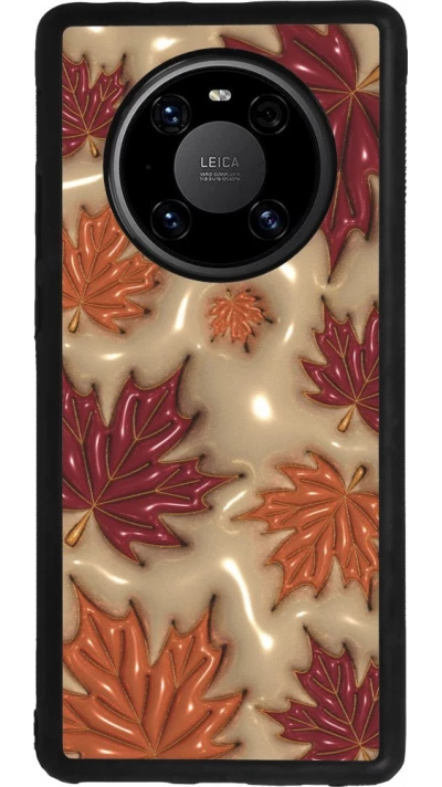 Huawei Mate 40 Pro Case Hülle - Silikon schwarz Autumn 26 3D leaves
