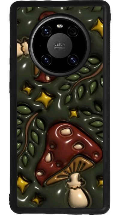 Huawei Mate 40 Pro Case Hülle - Silikon schwarz Autumn 26 3D mushrooms