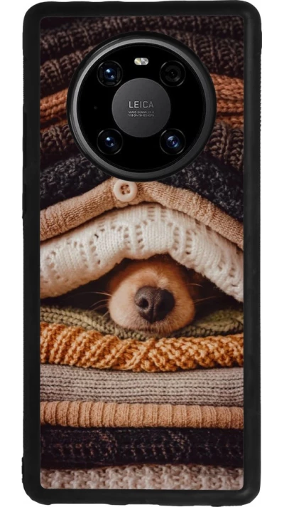Huawei Mate 40 Pro Case Hülle - Silikon schwarz Autumn 26 Dog under the covers