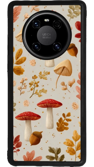 Huawei Mate 40 Pro Case Hülle - Silikon schwarz Autumn 26 Mushrooms and leaves