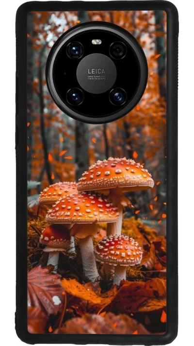 Huawei Mate 40 Pro Case Hülle - Silikon schwarz Autumn 26 Mushrooms in the woods