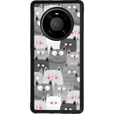 Huawei Mate 40 Pro Case Hülle - Silikon schwarz Katzenschwärme
