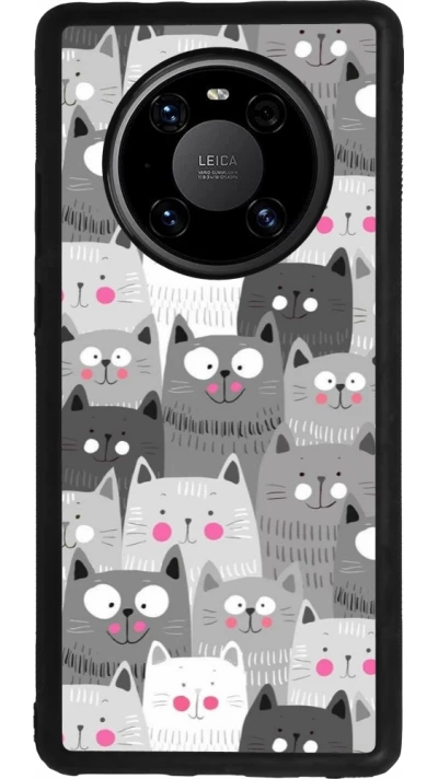 Huawei Mate 40 Pro Case Hülle - Silikon schwarz Katzenschwärme