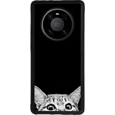 Huawei Mate 40 Pro Case Hülle - Silikon schwarz Cat Looking Up Black
