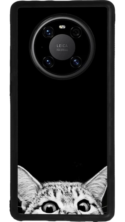 Huawei Mate 40 Pro Case Hülle - Silikon schwarz Cat Looking Up Black