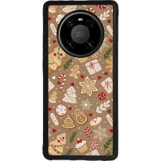 Huawei Mate 40 Pro Case Hülle - Silikon schwarz Christmas 25 Pattern Ginger Cookie