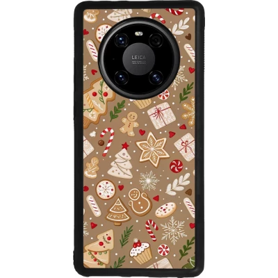 Huawei Mate 40 Pro Case Hülle - Silikon schwarz Christmas 25 Pattern Ginger Cookie