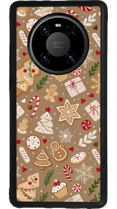 Huawei Mate 40 Pro Case Hülle - Silikon schwarz Christmas 25 Pattern Ginger Cookie
