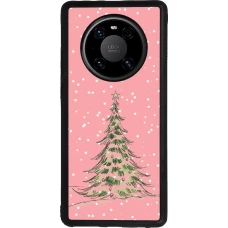 Huawei Mate 40 Pro Case Hülle - Silikon schwarz Christmas 25 Pink Tree