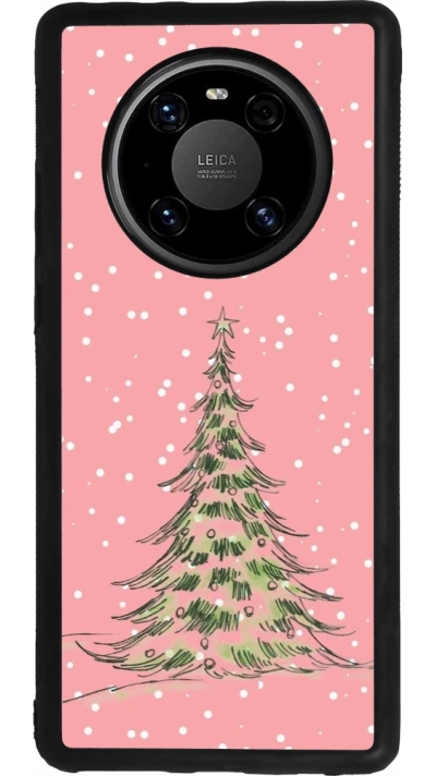Huawei Mate 40 Pro Case Hülle - Silikon schwarz Christmas 25 Pink Tree