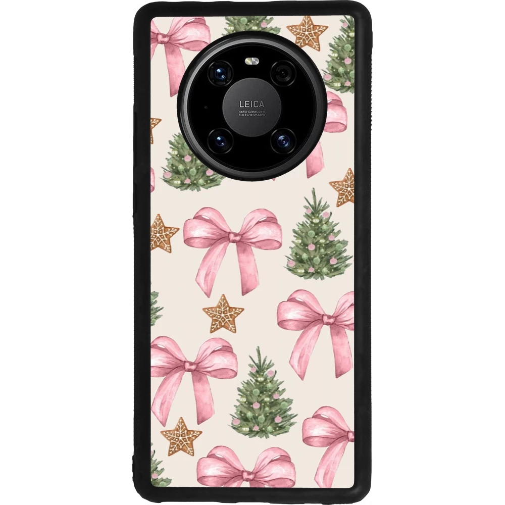 Huawei Mate 40 Pro Case Hülle - Silikon schwarz Christmas 25 Vintage Ribbons