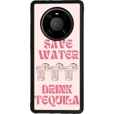 Huawei Mate 40 Pro Case Hülle - Silikon schwarz Cocktail Save Water Drink Tequila