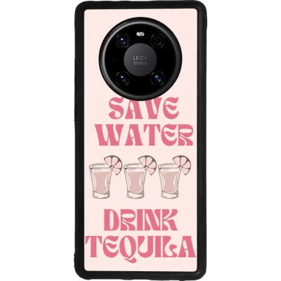Huawei Mate 40 Pro Case Hülle - Silikon schwarz Cocktail Save Water Drink Tequila