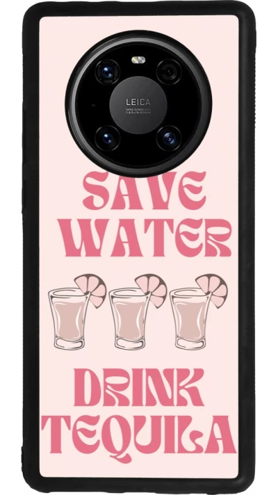 Huawei Mate 40 Pro Case Hülle - Silikon schwarz Cocktail Save Water Drink Tequila