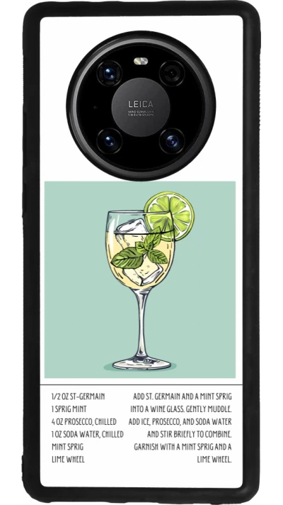 Huawei Mate 40 Pro Case Hülle - Silikon schwarz Cocktail Rezept Hugo