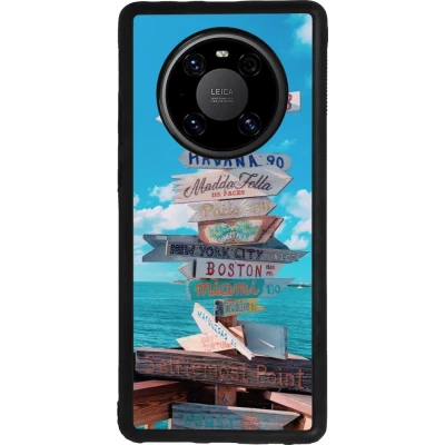 Huawei Mate 40 Pro Case Hülle - Silikon schwarz Cool Cities Directions