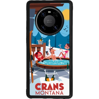 Huawei Mate 40 Pro Case Hülle - Silikon schwarz Crans-Montana Mountain Jacuzzi
